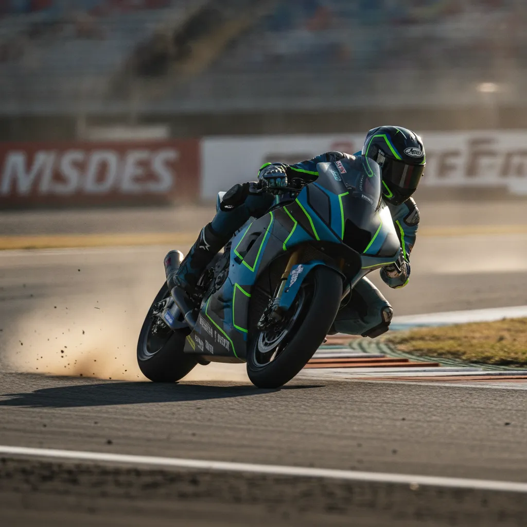 Former MotoGP world champion Joan Mir celebrating a victory on the podium.