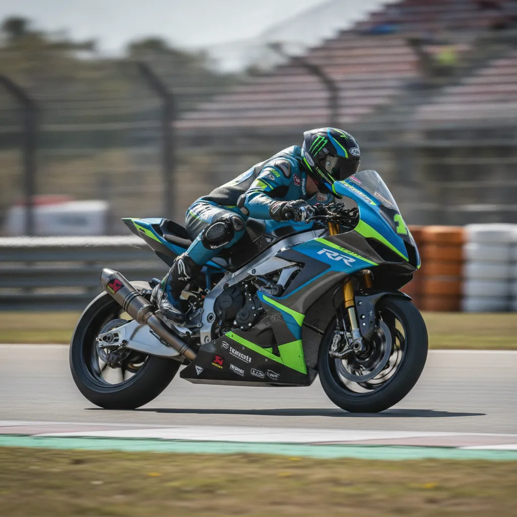 A Moto2 race bike leaned over at a sharp angle while cornering on a race circuit.