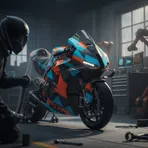The helmets of Fabio Di Giannantonio and Alex Marquez displayed together, signifying their future partnership at the KTM factory team.