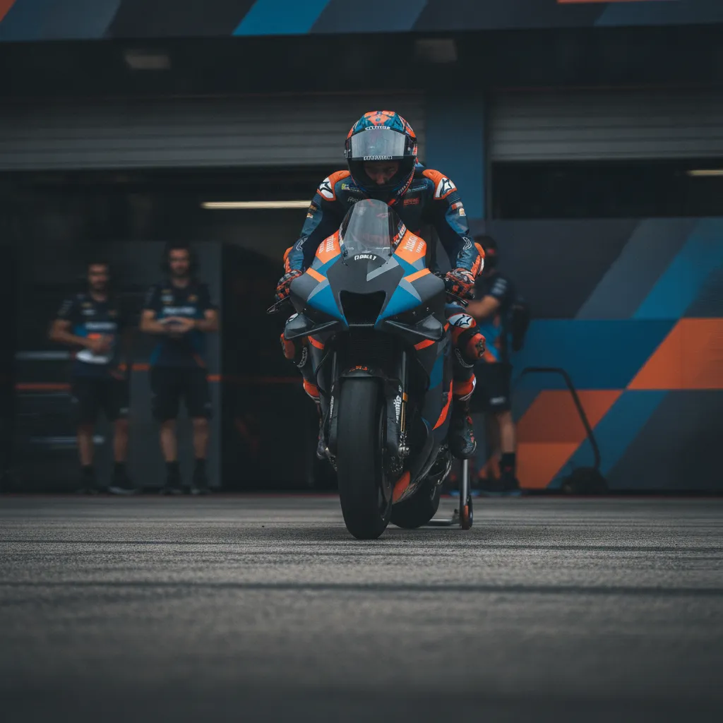 Fabio Quartararo sits dejectedly on his Monster Energy Yamaha bike in the pit lane.