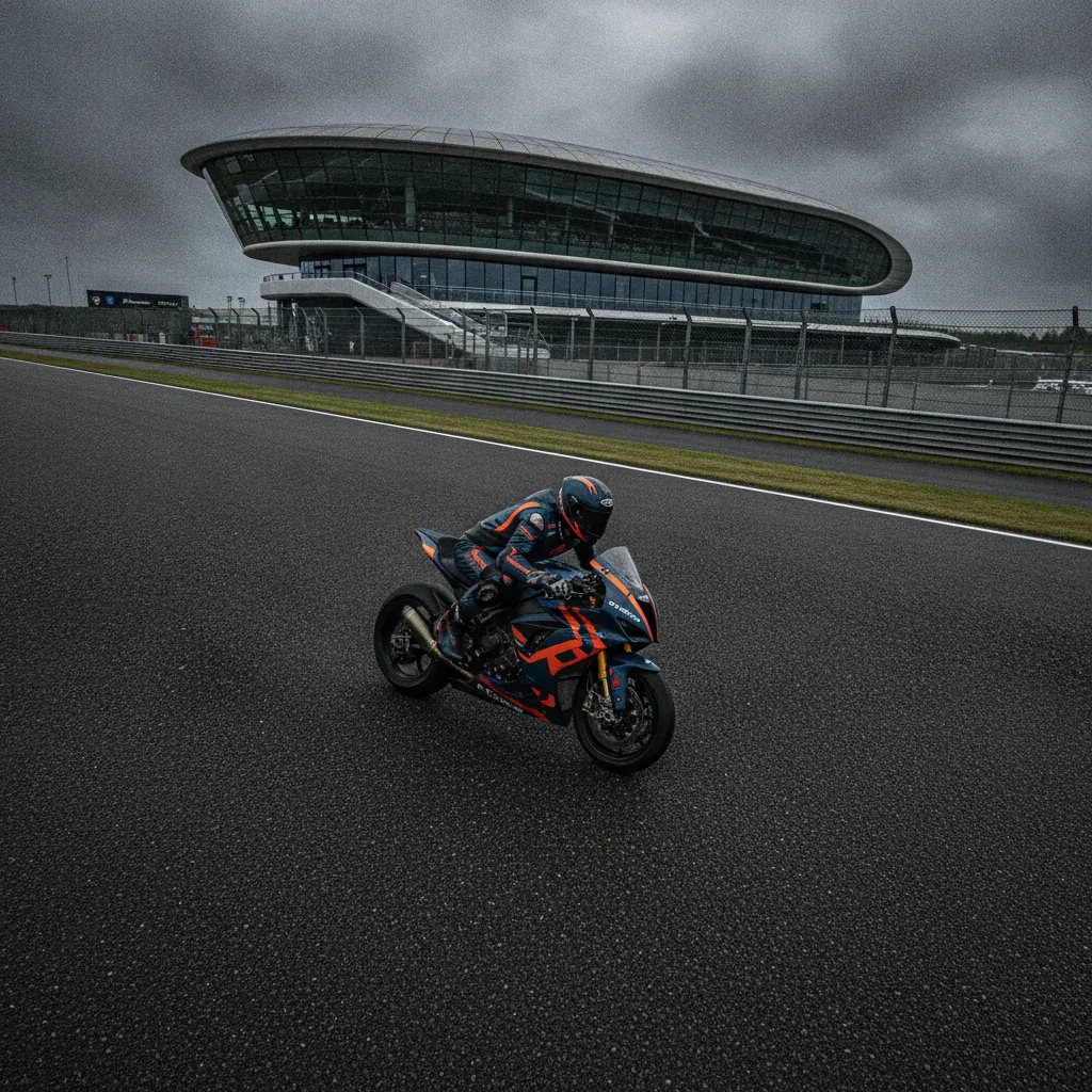 The famous Wing building overlooking the track at the Silverstone circuit, the venue for the British Grand Prix.