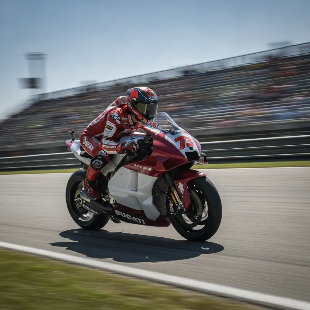A Gresini rider racing at speed on the Misano circuit with the special Simoncelli tribute livery.