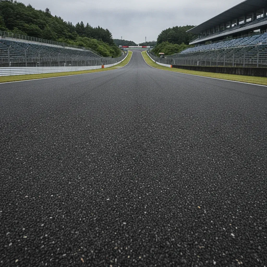 A view of the track and grandstands at the Mobility Resort Motegi, home of the Japanese Grand Prix.