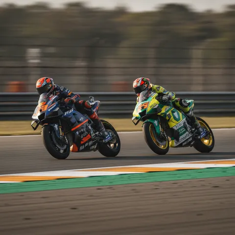 Two MotoGP riders locked in a close battle on the final corner of a race, illustrating a fierce rivalry.