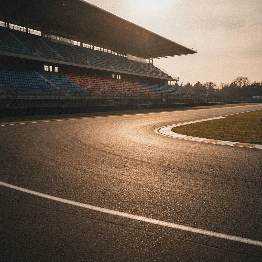 A view of the empty track at the famous Assen circuit in the Netherlands, home of the Dutch Grand Prix.