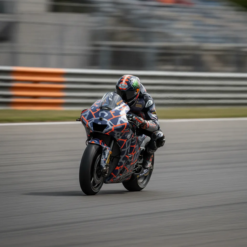 A MotoGP rider cornering at high speed, demonstrating the skill and commitment needed in the championship.