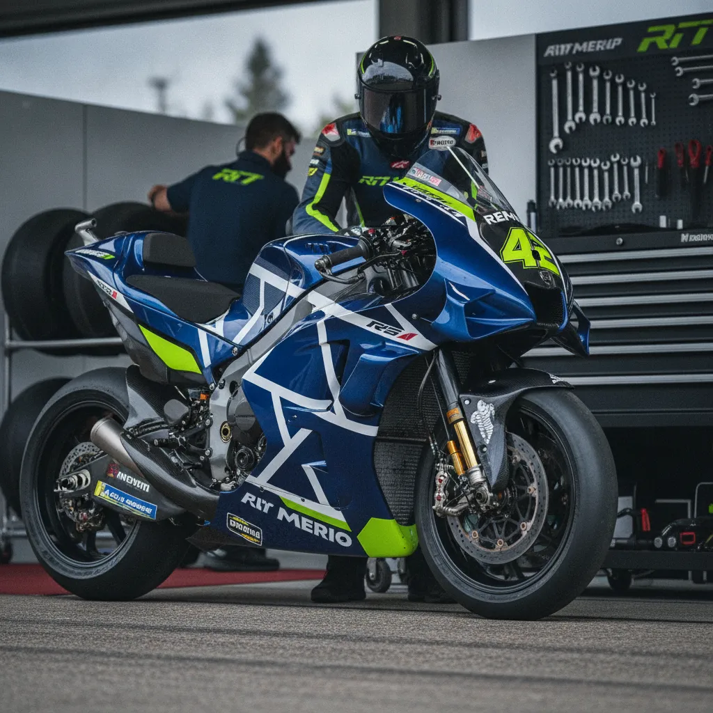 Japanese rider Ai Ogura sits with intense focus on his motorcycle on the starting grid before a race.