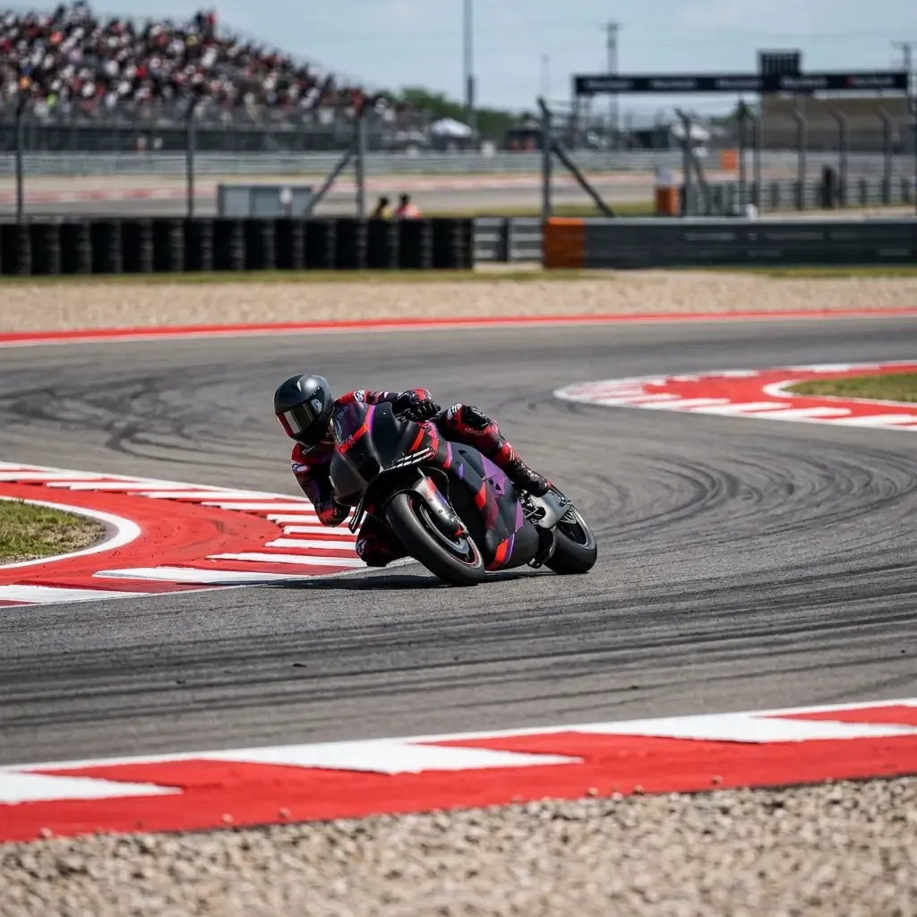 An aerial view of the S-shaped chicane at a famous MotoGP circuit, highlighting its layout.