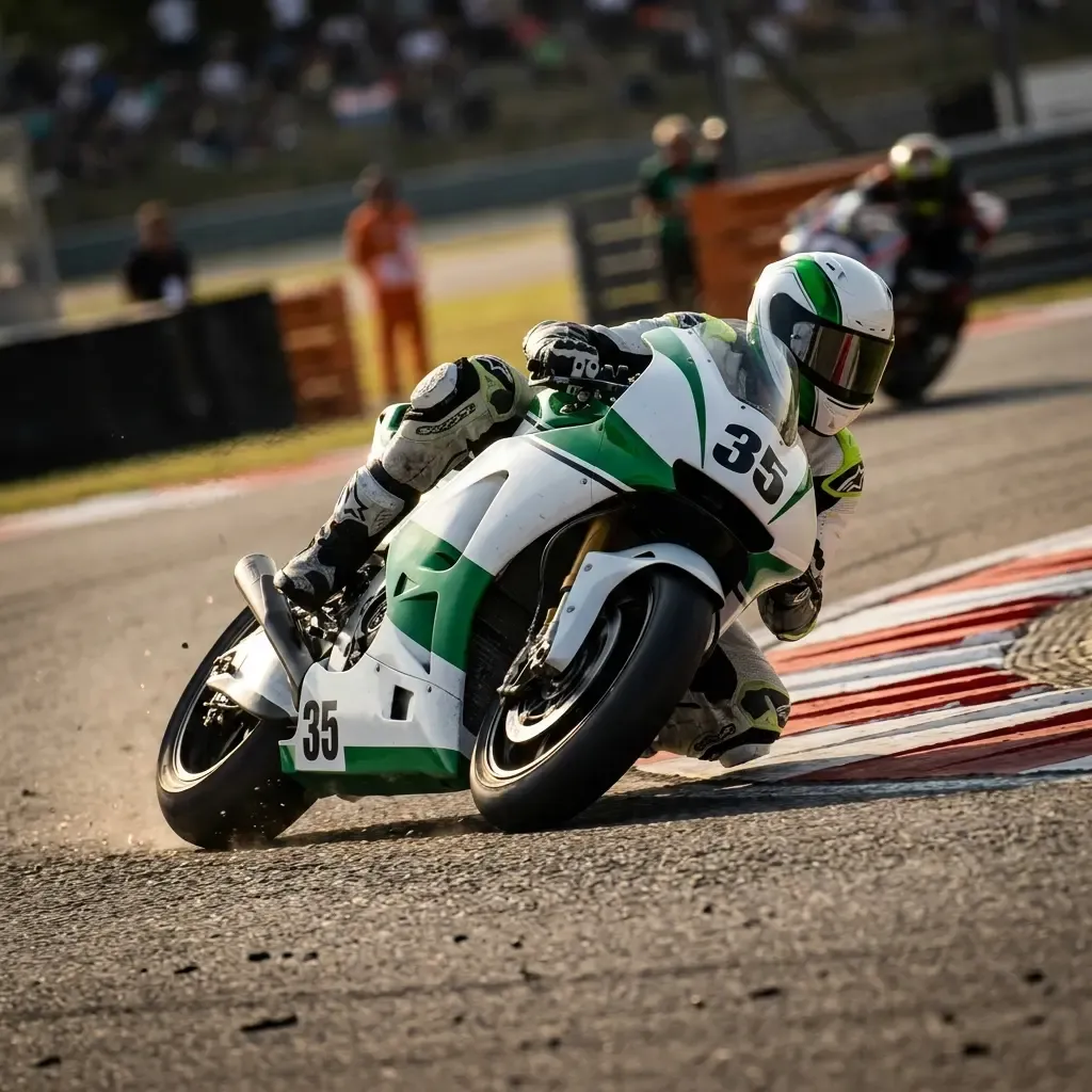 Cal Crutchlow leans his Tech3 Yamaha motorcycle through a corner during an early MotoGP race.