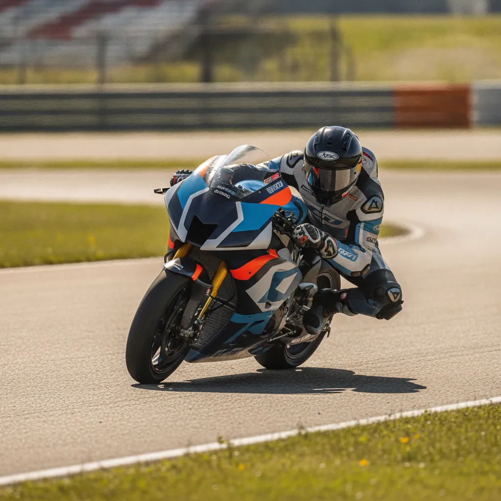 Jorge Martin leans his MotoGP bike at an extreme angle through a corner, with sparks flying from his knee slider.